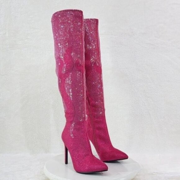 GLAMOROUS INFERNO Size: 11 STILLETO BOOT IN PINK (BRAND NEW) (FAST SHIPPING) - Picture 1 of 5